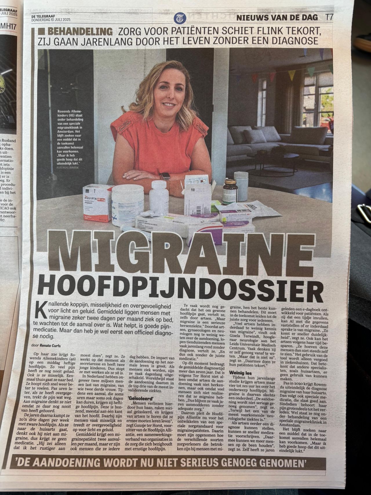 Telegraaf-artikel onderstreept: migrainezorg schiet tekort
