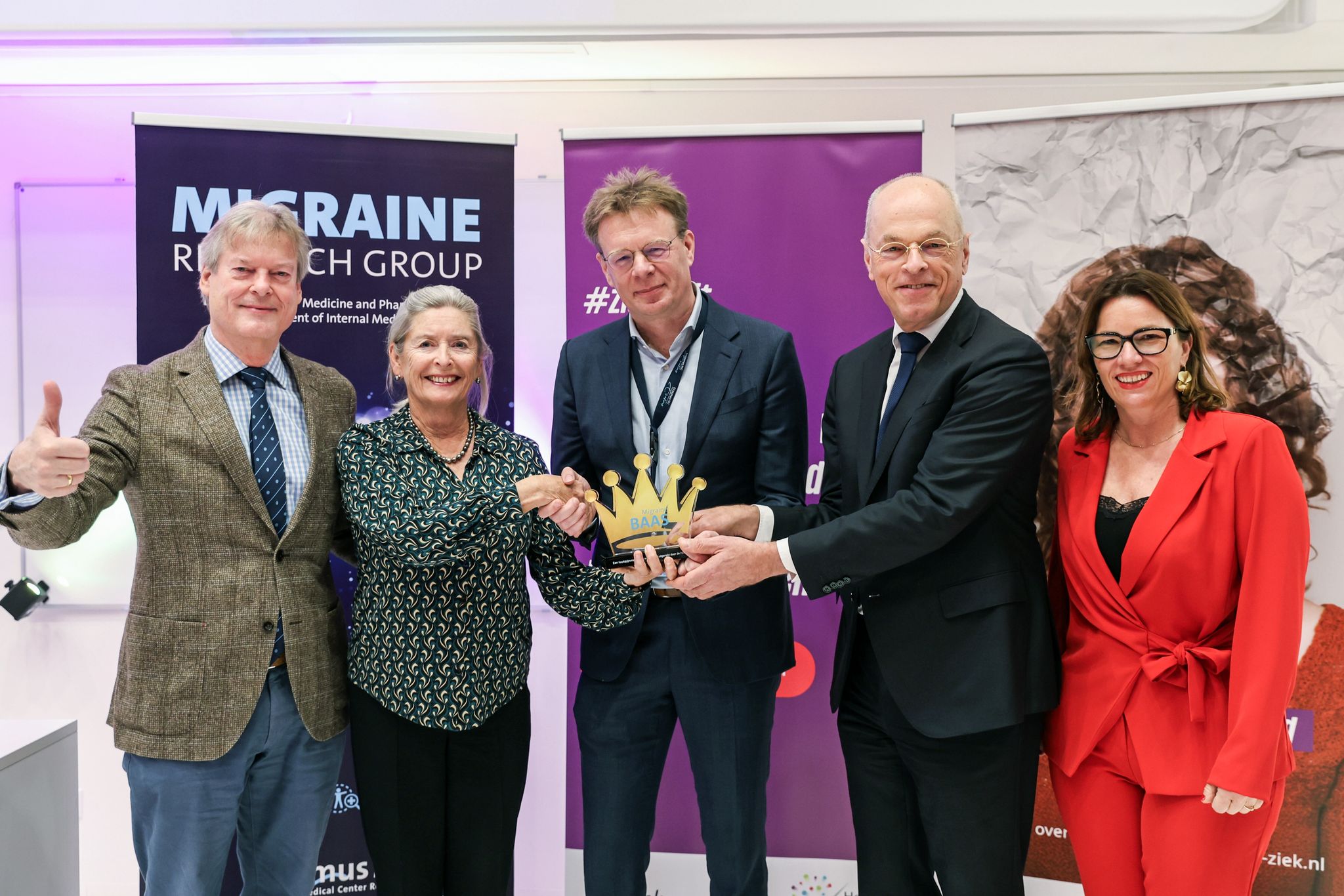 Erasmus MC ontvangt Migraine Baas Award 2025